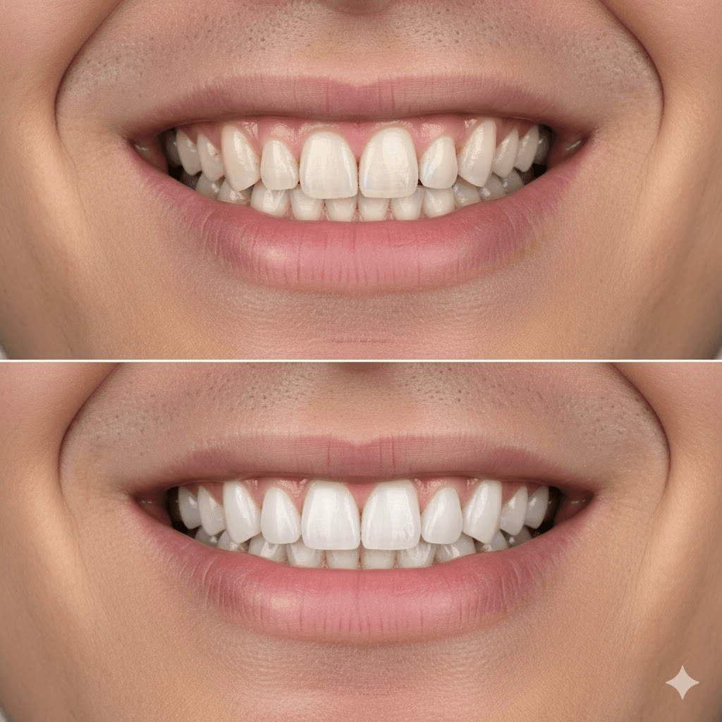 Veneer + Contouring - Before and after transformation