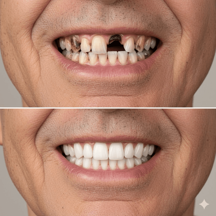 Complete Dentures - Before and after