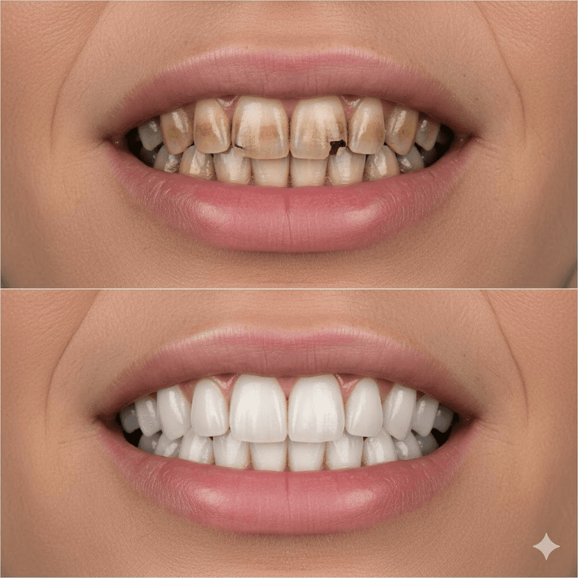 Full Smile Restoration - Before and after